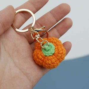 Keychains Lanyards Halloween Keychain Funny Pumpkin Hand Toven Pendant Key Ring For Women Men Earphone Cover Sac Party Gifts Bijoux