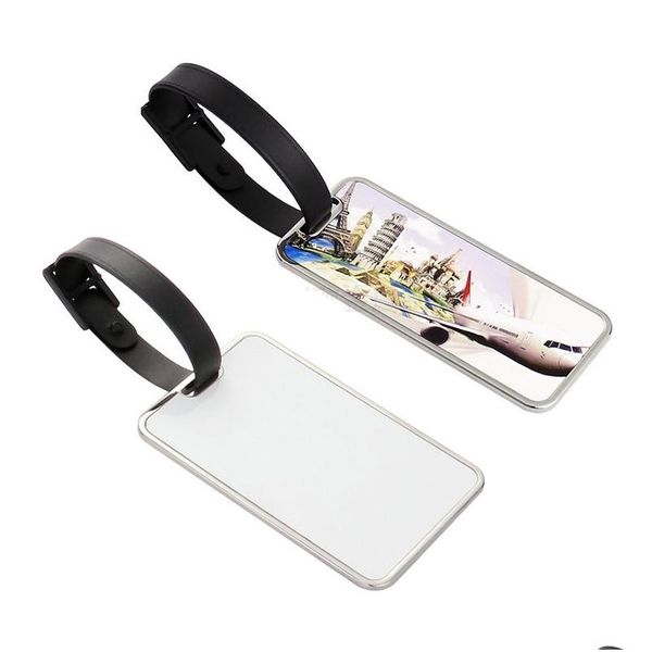 Llaveros Lanyards Transferencia de Calor Metal Lage Etiqueta Llavero Sublimación En Blanco Personalidad Etiquetas de Aviones Hebilla Colgante Diy Regalo Gota Dhxqr