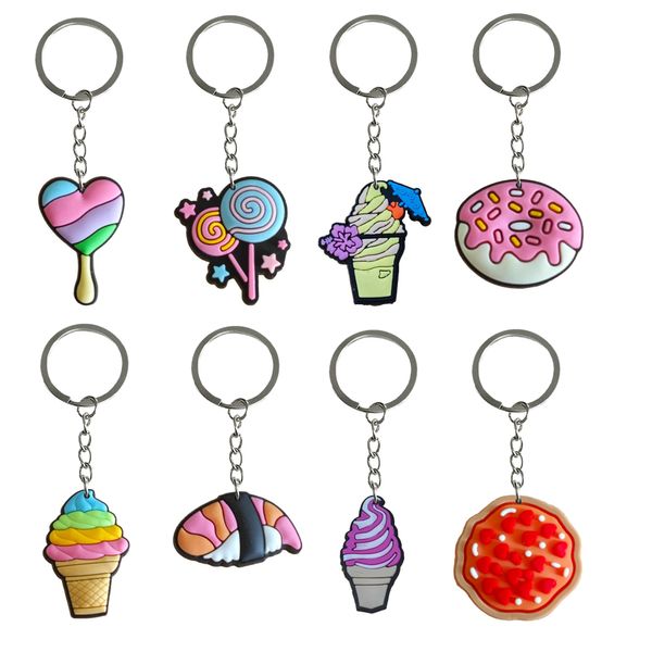 Keychains Lanyards Ice Cream 2 10 Keychain Cool for Backpacks Key Chain Ring Fans de cadeaux de Noël Men de clés de caractéristique de sac à école appropriée BA OTSN2