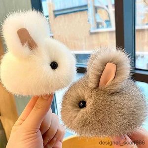 Keychains Lonyards imitez Bunny Fur Hairball Mini Bags de lapin Pentures Pendentif Pendre Keychain pour les accessoires de porte-clés