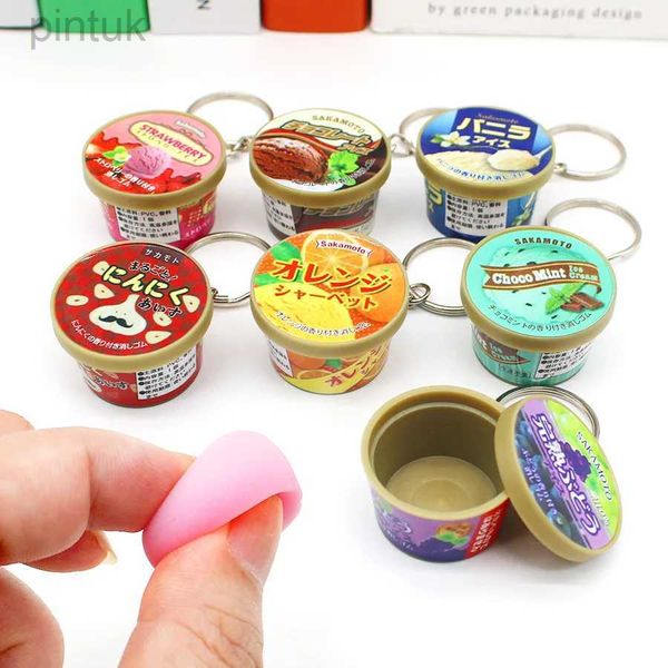 Llaveros Cordones Llavero de pudín en miniatura japonés Helado Lento y resistente pellizco colgante Llavero Creativo Mini juego de comida Joyería Múltiple Nuevo ldd240312