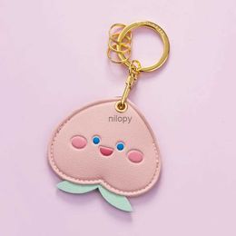 Keychains Lonyards kawaii tulip luxury keyring badge support miel pêche couverture de protection d'identification de haute qualité de haute qualité IC Carte de bus