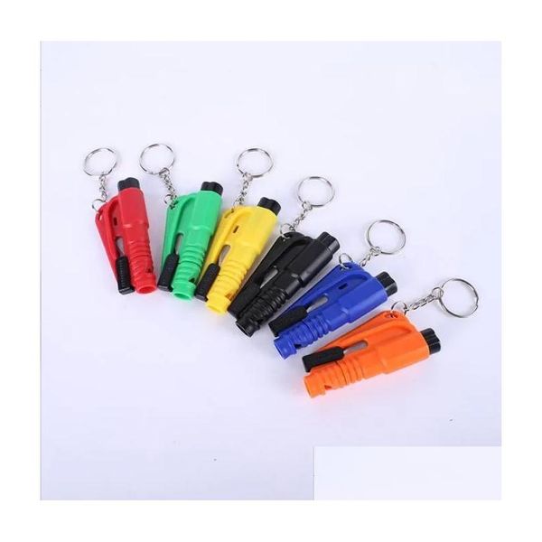 Porte-clés Longes Porte-clés Anneaux Portable Autodéfense Sauvetage d'urgence Accessoires de voiture Ceinture de sécurité Outils de bris de fenêtre Verre de sécurité Dhjmq