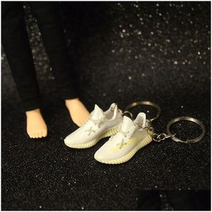 Sleutelhangers Lanyards Sleutelhangers 3D Mini E Sneaker Sleutelhanger Schoenen Model Rugzak Hanger Voor Vriendje Verjaardagsfeestje Aanwezig Hoge Quali Dhfiz