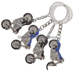 Porte-clés longes porte-clés 4 pièces porte-clés moto motif créatif sac à main de voiture pendentif décoration goutte aléatoire livrer Dhox6