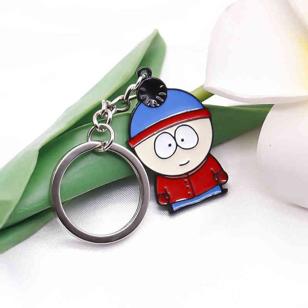 Porte-clés longes porte-clés Animation personnage de South Park périphérique en alliage porte-clés cheveux fixes EJKK