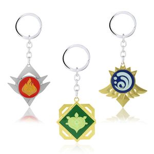 Porte-clés longes porte-clés Anime Genshin Impact porte-clés en métal Chaveiro Eye of God 7 voiture porte-clés jeu bijoux Llaveros 0VM9