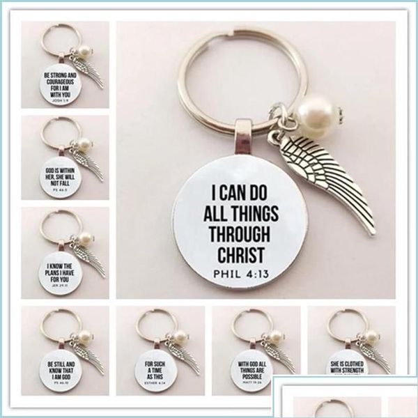 Porte-clés Longes Porte-clés Verset de la Bible Porte-clés Foi Porte-clés Écriture Citation Bijoux Chrétiens Pour Ami Femmes Hommes Inspirati Ottel