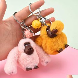 Porte-clés Longes Porte-clés Creative Mignon Peluche Poupée Porte-clés Singe Couple Étudiants Sac Pendentif Cadeau G221026 Drop Livraison Fashio Dh1Xu