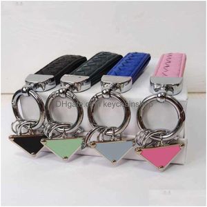 sleutelhangers lanyards sleutelhangers lanyards ontwerper mannen vrouwen autosleutelhangers sleutelhanger liefhebbers sleutelhanger echt leer geweven hanger ring acc Dhwe9