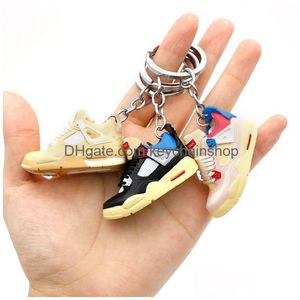 Sleutelhangers Lanyards Sleutelhangers Lanyards Modemerk Basketbalschoenen Trendy stijlen Pvc Sportschoen Sleutelhanger Schattige mini-sleutelhanger Clas Dhkir