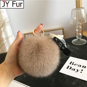 Keychains Lanyards Keychains Lanyards Fluffy Real Fur Ball Poms Keychain For Women Luxe Pompom Keyring accessoires Bag Decoratie Emo Trinket Sieraden 230210
