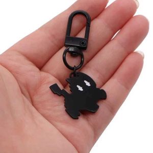 Keychains lanyards mes Cat sleutelhanger titanium staal kpop plezier zwart licht kat sleutel hanger rugzak auto sleutel ring hangende sieraden decoratie Q240521