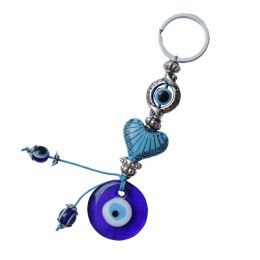 Porte-clés Longes L Blue Evil Eye Keychian Turc Porte-clés Bénédiction Protection Hamsa Titulaire Musulman Amet Bourse Sac À Main Pendentif avec B Amnzf
