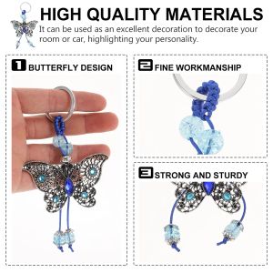 Sleutelhangers Lanyards L boze oog vlinder sleutelhanger geluksauto hangend ornament Turks blauw geluk decoratieve sleutelhangers Drop levering Amuf0