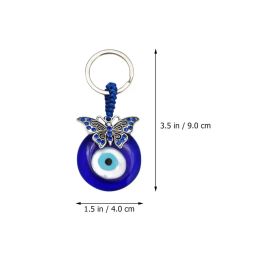 Porte-clés longes L mauvais œil porte-clés yeux bleu porte-clés bonne chance anneau cadeaux pour clés de voiture sac papillon livraison directe Amadi