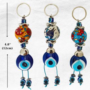 Porte-clés Lanyards L Turkish Blue Evil Eye Porte-clés Amet Ensemble de 3 charmes dans une boîte cadeau pour femmes ou hommes Tipevil Eyered Tip Drop Deliver Amudi