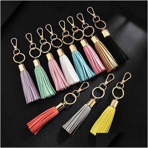 Porte-clés Longes Leaer Rhinone Bow Porte-clés Mode Long Gland Porte-clés Sac De Voiture Suspendu Pendentif Ornements Cadeau Pour Femmes Filles T Dhrns