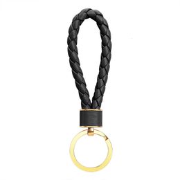 Keychains Lanyards Leather geweven sleutelhanger dames luxe high-end sleutelhanger hanger hangende heren creatieve persoonlijkheid mode decoratieve sleutelring cadeau 230408