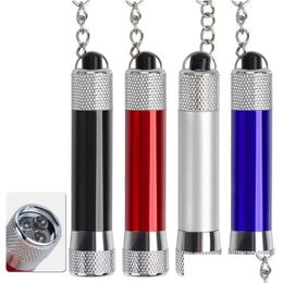 Llaveros Lanyards Led Llavero Colgante Linterna de metal Herramientas portátiles al aire libre Promoción Regalo Llavero Llavero Entrega de la gota Fas Dhy6B