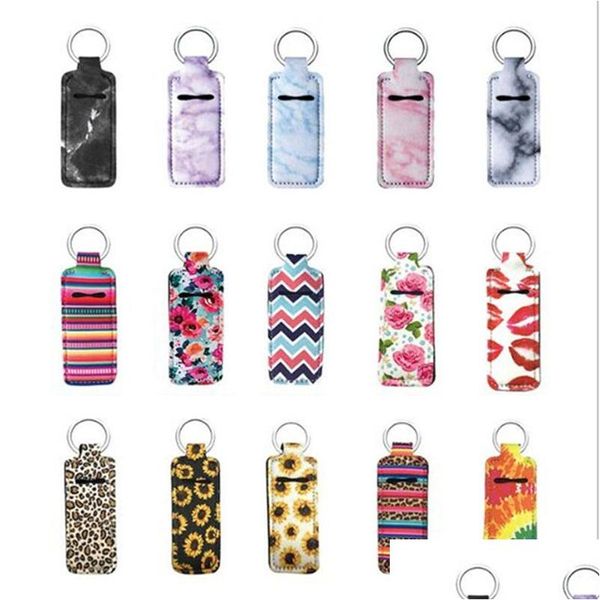 Porte-clés Longes Porte-Rouge À Lèvres Porte-clés Néoprène Chapstick Brillant À Lèvres Pochette Porte-clés Portable Porte-clés Créativité Cadeau Drop Del Dhc7A