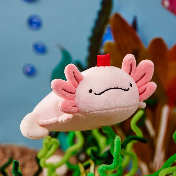 Porte-clés Longes Petit Axolotl En Peluche Charme De Sac En Peluche Animal Porte-clés Clip Sur Sac Porte-clés Sac À Dos Clips Squishy Doux En Peluche Jouet Animal 231025