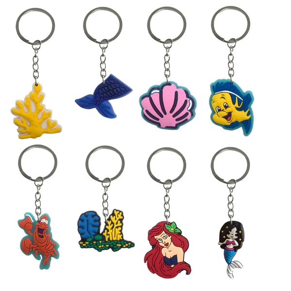 Keychains Lanyards Mermaid 21 Keychain para etiquetas Bolsas de regalos Regalos de Navidad Día de la escuela Fiesta de cumpleaños Suministros de regalo BA OTXZW