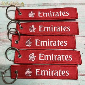 Keychains Lonyards mifavipa 5 pièces Red Emirates Airlines Keychain Keychain Fashion Aviation Key Fob Pilot Pilot Gift Crew Luggage Lougmage J240509