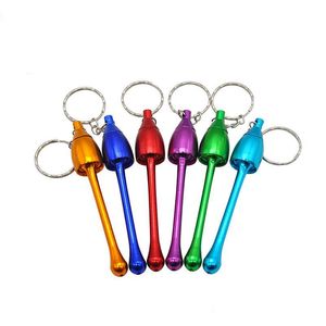 Sleutelchains lanyards mini metaal rookpijp sleutelhanger glazen water aluminium champignon tabakspijpen accessoires decoratie sleutelleutel sleutel dh2vf