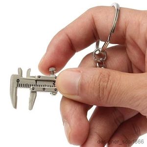 Keychains Lonyards mini souverain portable Sac de trèfle en métal suspendu Vernier Cliper Clées en acier inoxydable Mesure des outils de guagage Cortes à clés