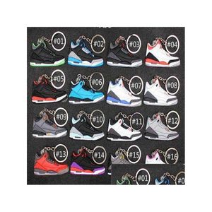 Llaveros Lanyards Mini Sile Sneaker Llavero Mujer Hombre Niños Llavero Regalo Diseñador Zapatos Bolso Cadena Baloncesto Titular Drop Del Dhgun