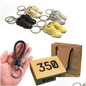 Sleutelhangers Lanyards Mini Sneakers Sleutelhanger Geschenkdoos 3D Schoenen Model Tassen Rugzakken Decoratieve Ornamenten Autodeur Sleutelhanger Verrassing Fo Otjks