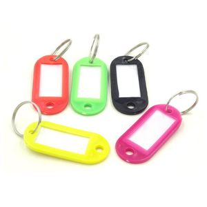 Sleutelhangers Lanyards Mix Kleur Plastic Sleutelhanger Sleutelhangers Id Label Naam Met Split Ring Voor Bagagekettingen Ringen Drop Delivery Fashio Dhsun