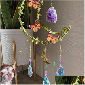 Porte-clés Longes Monarch Fairycore Suncathers Fée Suncatcher Lune Enfant Améthyste Cristal Guérison 230715 Drop Livraison Mode Acce Dhzee