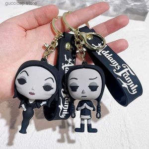 Porte-clés Longes Film Mercredi Addams Porte-clés Modèle De La Famille Addams Porte-clés Mode Couple Sac Ornement Porte-clés Pendentif De Voiture Enfants Cadeau De Fête Y240318