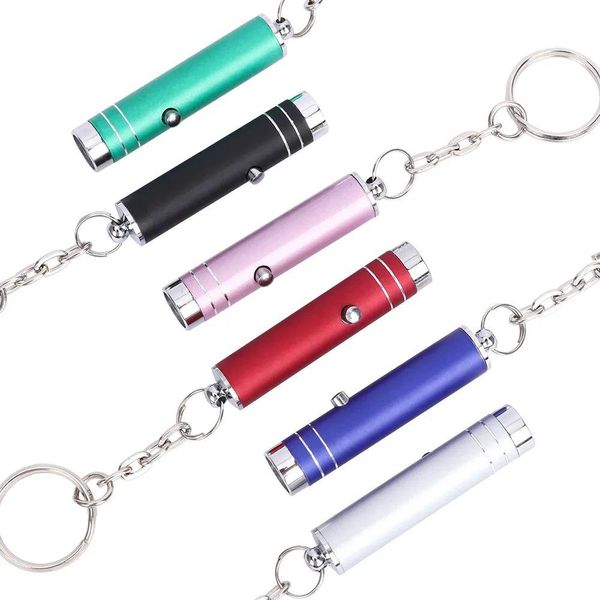 Llaveros Lanyards Mtifunction Portátil Mini LED Linterna Llavero Aluminio Luz UV Detector de Moneda Lámpara Llaveros Antorcha Wit Dhvur