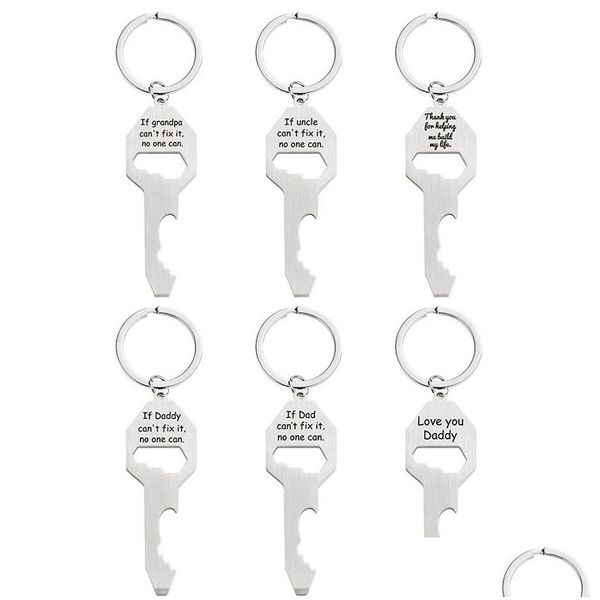 Porte-clés Longes Mtifunctional Ouvre-bouteille Porte-clés Pendentif Tournevis Clé Porte-clés Fête des Pères Cadeau de Noël Porte-clés Dr Dhsnt