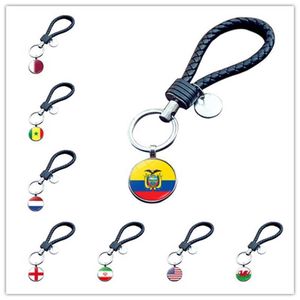 Keychains Lanyards Flag National Keychain Qatar Coupe du monde Coupe du monde Keychain Soccer Souvenir Gift Coue Corbeau