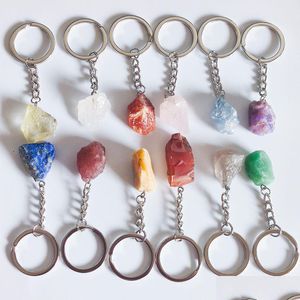 Schlüsselanhänger, Lanyards, natürliches Erz, Schlüsselanhänger, Edelstein, Quarz, Fluorit, Citrin, Amethyst, Irregar-Stein, Anhänger, Charms, Schlüsselanhänger, Drop De Dhgarden Dhics