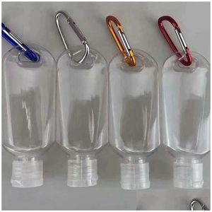 Porte-clés Lanyards Nouveau 50Ml Vide Bouteille Rechargeable D'alcool Avec Crochet Porte-clés Désinfectant Pour Les Mains En Plastique Transparent Transparent Pour Voyage D Ot7Uo