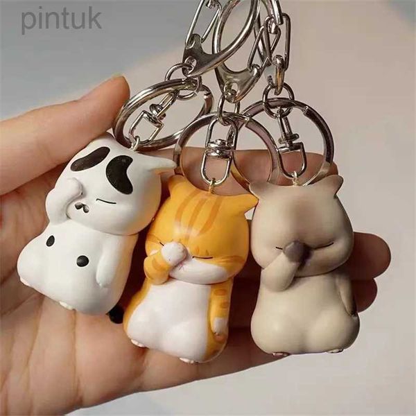 Llaveros Cordones Nuevo llavero creativo de gato para mujeres y hombres Llaveros kawaii Bolso de baratija Adorno Llaveros de coche de dibujos animados Pareja Mejor amigo Joyería ldd240312