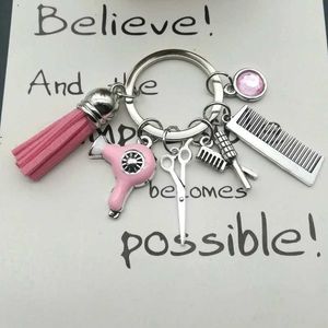 Keychains Lanyards New Fashion Hairstyle Gift Charm Tassel Keychain Retro Jewelry Mini Peli Peladrices Manual de bricolaje Manual de bricolaje Q240403