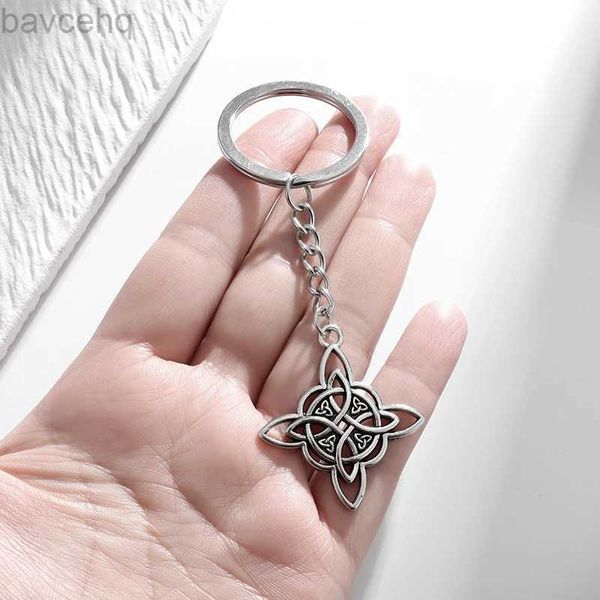 Keorchains Lanyards Nouvelles nœuds de sorcière Key Chain Magic Knot Pagan Symbole Symbole Pendentif Celtic Knot Bijoux Gift D240417