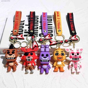 Porte-clés Longes Nouveau FNAF Halloween Porte-clés Anime Figure dy Dessin Animé Animal Fnaf PVC Porte-clés Clé De Voiture Sac À Dos Décor Pendentif Cadeaux À Des Amis Y240316