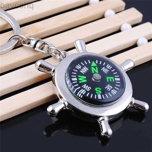 Keychains Lanyards Nouveau Helmsman Compass Keychain Keychain Top Quality Fashion Key Chain pour lettrage Men Femmes Best Birthday Valentines Day Gift D240417