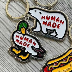 Llaveros Cordones Nuevos llaveros hechos por humanos Hombres Mujeres 1 1 Pato de mejor calidad Oso polar Hot Dog Llavero de metal Anime Llavero de coche T231213