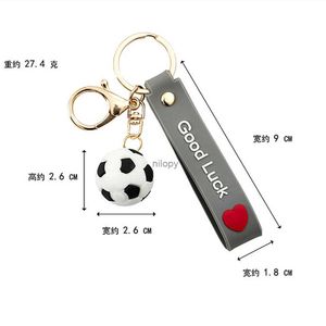 Keychains Lanyards Nouveau mini-balle Keychain PVC PVC Soft Glue Football Basketball Rugby Tennis Sporting Keyring For Bag Car Car clé Pendant Fan Lucky Gift