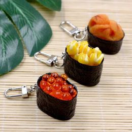 Keychains Lonyards Nouvelles chaînes de clés alimentaires Sushi Nouveau porte-clés japonais Dîner dîner petit déjeuner modèle alimentaire mini sac de sac cadeau pour les enfants