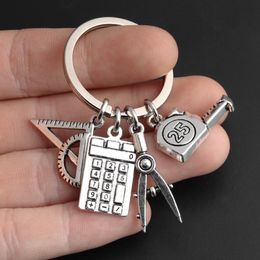 Keychains lanyards Nieuwe studie Keychain School Leveringen Key Ring Rer Computer Compass Tape Chain For Teacher Student Gifts Diy Sieraden H SMTHB