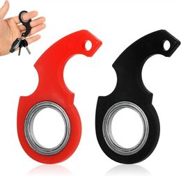 Keychains Lonyards ninja spinner keychain portable fidget clés pour exercice des doigts adolescents (rouge noir) Q240403